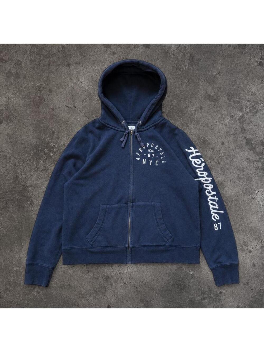 Aeropostale Men's Navy and Blue Hoody